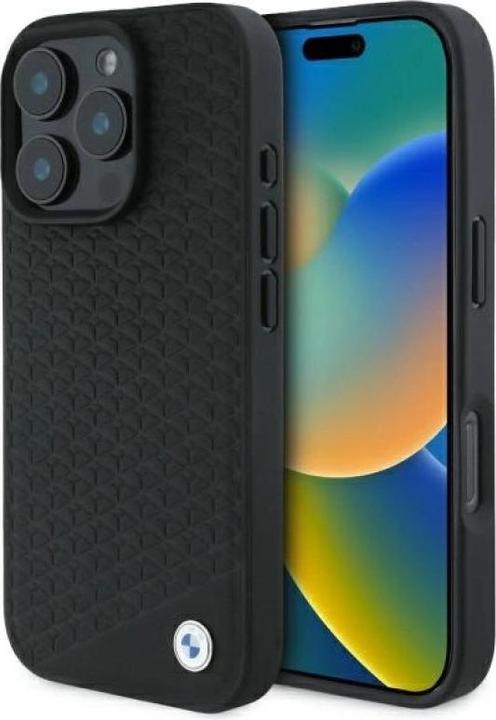 Produktbild BMW BMHMP16L23RDDK iPhone 16 Pro 6.3" czarny/black hardcase Sign Leather Diamond Metal Logo MagS (Apple iPhone 16 Pro)
