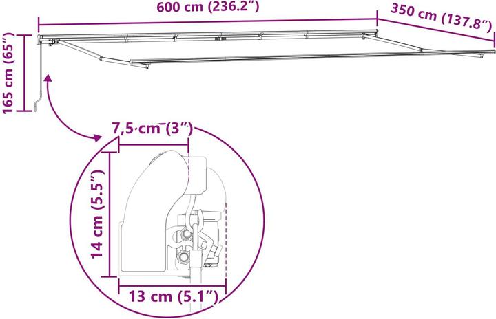 Actual product image vidaXL Outer shade (3.50 m)