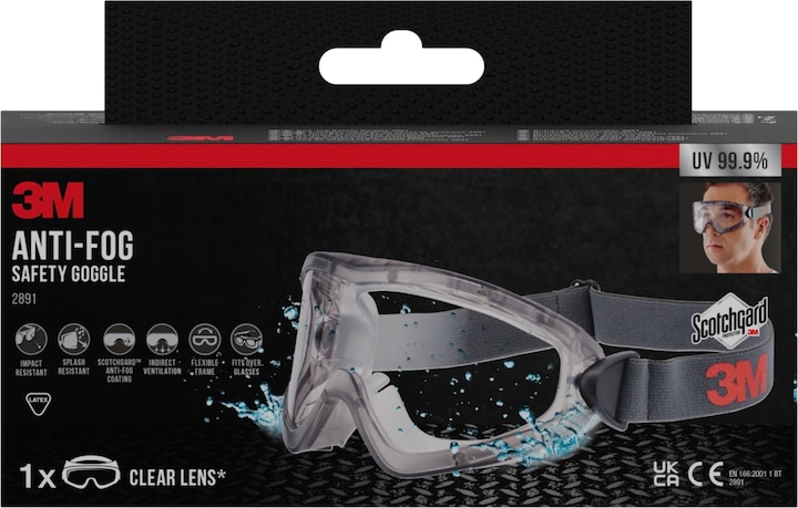 Actual product image 3M Scotchgard anti-fog safety goggles
