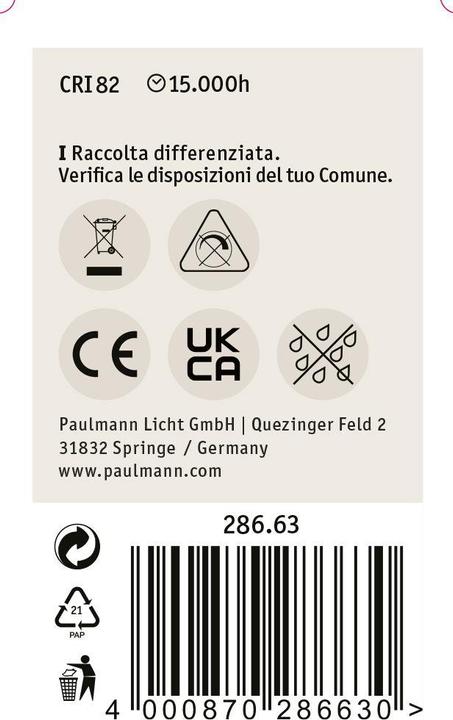 Produktbild Paulmann Tropfen mit Kopfspiegel (E14, 2.60 W, 220 lm, 1 x, G)