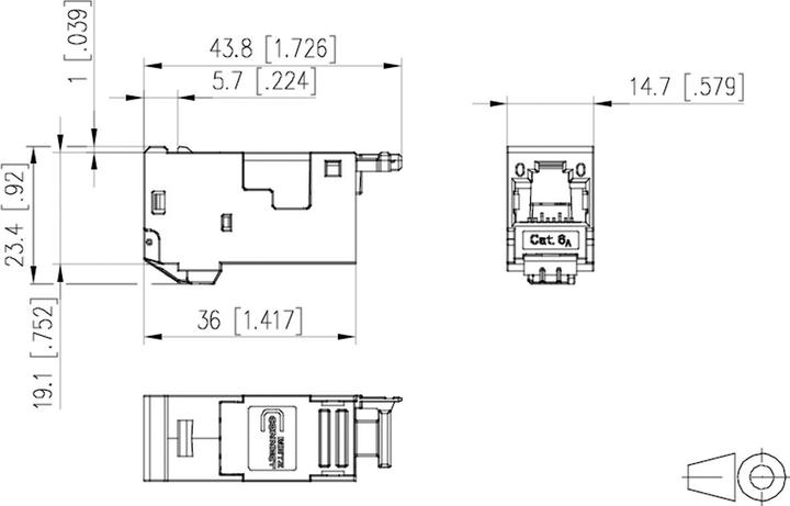 Actual product image Metz Connect E-DAT modul Cat.6A 8 (8) jack (Patch panel)
