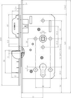 Actual product image KFV Magnet-Einsteckschl+AMMAtg-sser 116 BB 55/1 (Mortise lock)