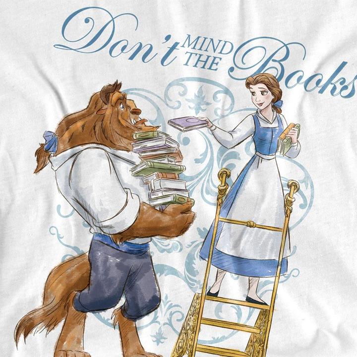 Actual product image Beauty And The Beast Unisex Adult Don't Mind the Books T-Shirt (M)