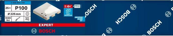 Produktbild Bosch Professional Zubehör EXPERT M480 Schleifnetz für Trockenbauschleifer, 225 mm, G 100, 25-tlg. (100)