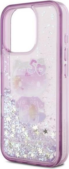 Actual product image Hello Kitty HKHCP16LL50PPU iPhone 16 Pro 6.3" fioletowy/purple hardcase Liquid Glitter 50TH Anniver (Apple iPhone 16 Pro)