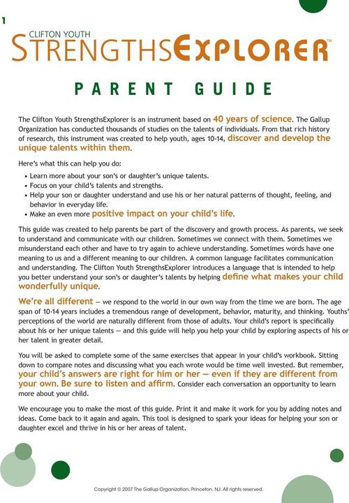 Produktbild Strengthsexplorer For Ages 10 To 14 (Englisch, Gallup, Gallup Youth Development Specialists, 2007)