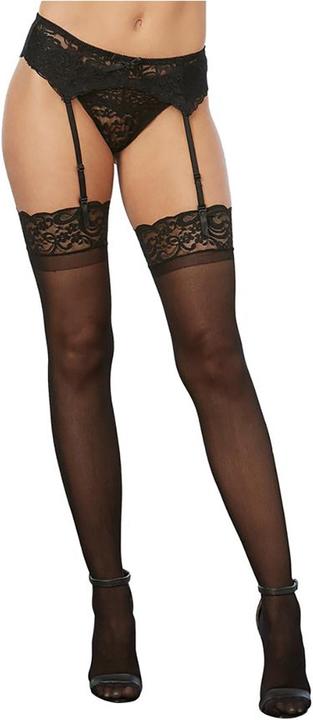 Actual product image Dreamgirl Sheer thigh highs w lace top - OS (One size)