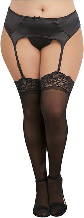 Actual product image Dreamgirl Sheer thigh highs w lace top - OS