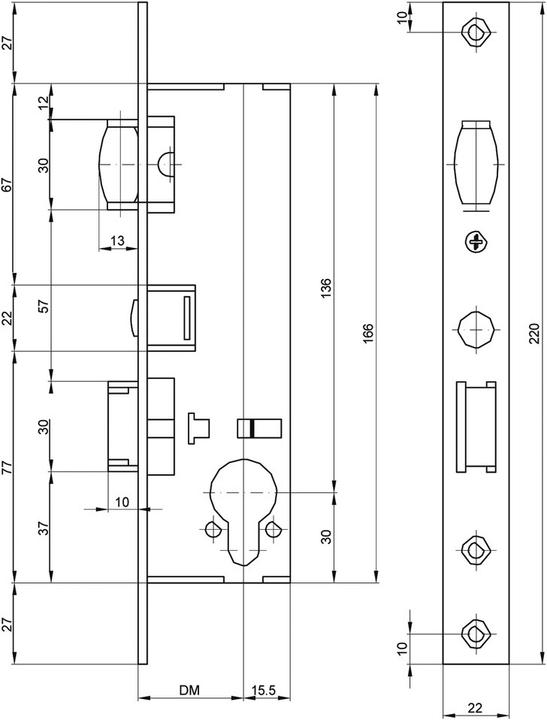 Produktbild MSL Rohrrahmen-Rollfalleneinsteckschloss PORTA 1930 (Einsteckschloss)