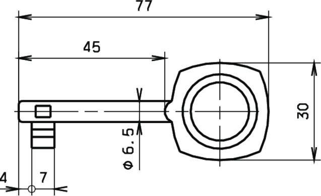 Actual product image Heusser Terza key (Cabinet lock)