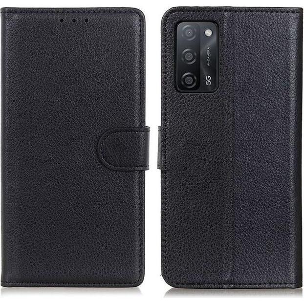 Thumbnail - MU Classic Litchi Leder Bookcover Series (Oppo A53 5G), Smartphone Hülle, Schwarz