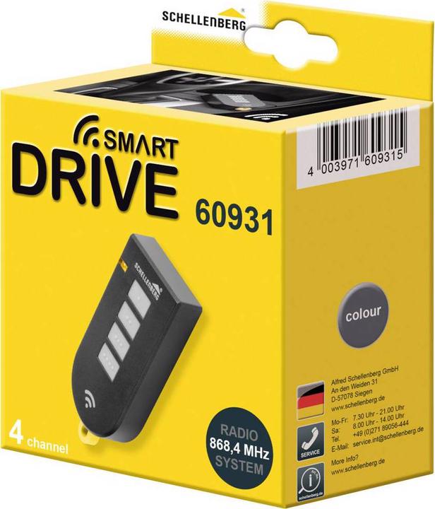 Actual product image Schellenberg Radio handheld transmitter DRIVE, 4 channel, 868.4 MHz, anthracite