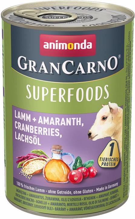 animonda GranCarno SUPERFOODS agneau (Adulte, 1 pcs, 400 g)
