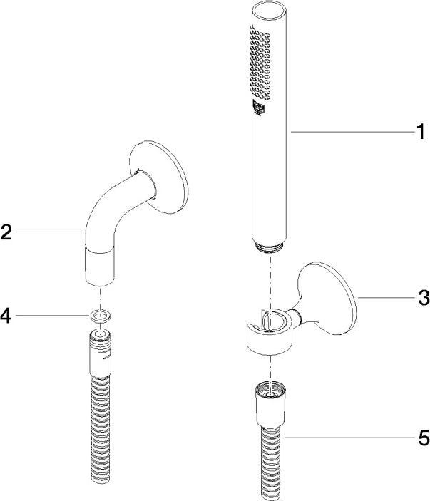 Actual product image Dornbracht VAIA hose shower set with single rosettes, 27808809