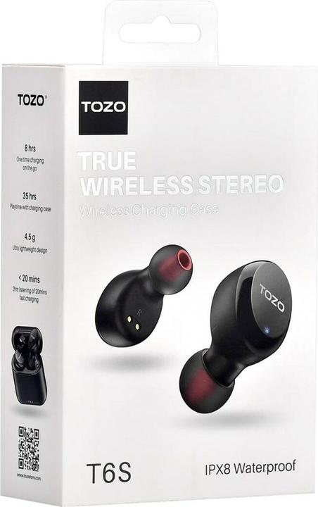 Productafbeelding Tozo Oordopjes TWS T6S Zwart (8 h, Draadloze)