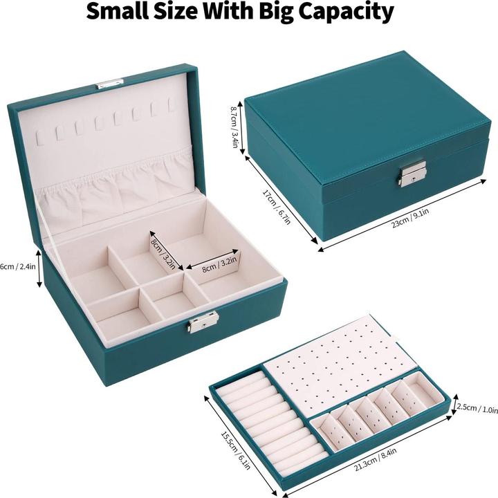 Produktbild Only-Bags.Store Schmuckkästchen mit 2 Ebenen, PU-Leder-Schmuckkästchen