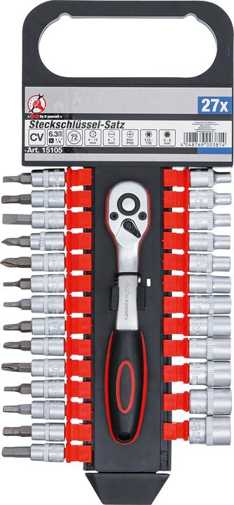 Produktbild BGS Steckschlüssel-Satz Antrieb 6,3 mm (1/4") SW 4 - 13 mm 27-tlg. (1/4")