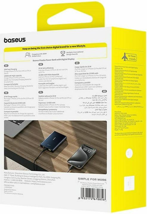 Image du produit Baseus PicoGo (10000 mAh, 20 W, 36 Wh)