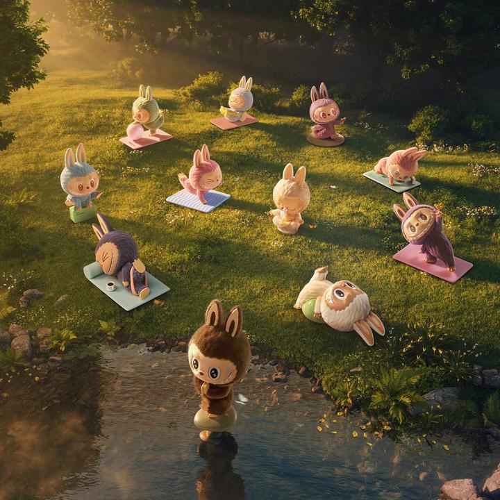 Actual product image Pop Mart Labubu The Monsters Lazy Yoga Series Figures Sealed Case (Einzelpack)