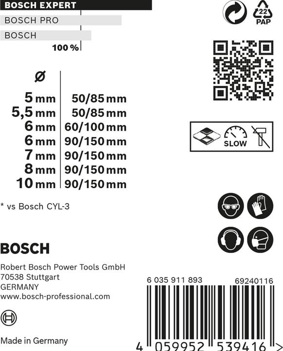 Produktbild Bosch Professional Zubehör Expert CYL-9 (5.5 mm, 5.0 mm, Ø 8.0 mm, 7.0 mm, 6.0 mm, 10.0 mm)