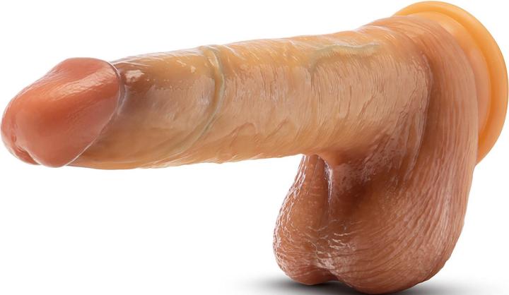 Productafbeelding Blush Renaissance Davinci Schuifbare Voorhuid Dildo met Knijpbare Ballen Tan Vlees 20,3 cm