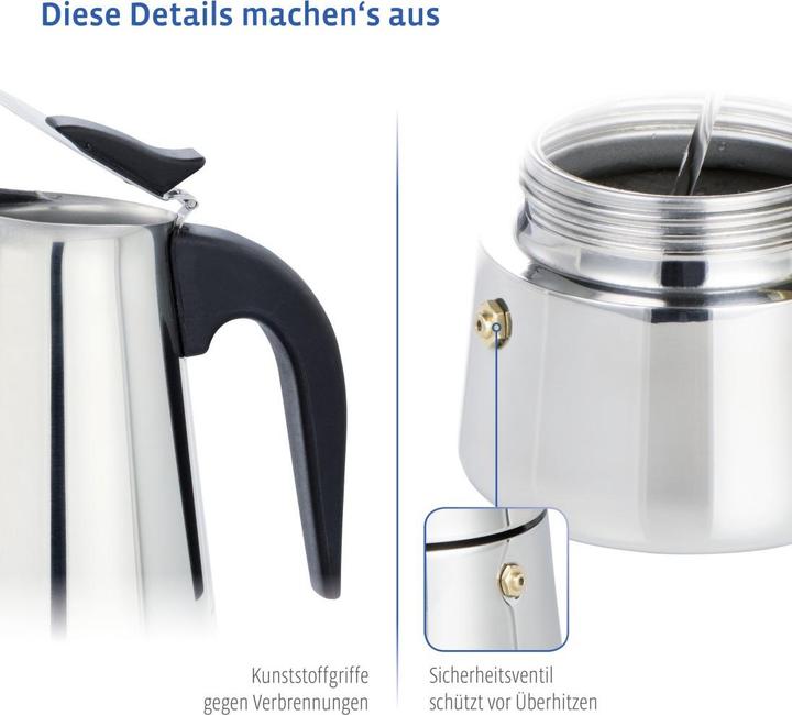 Produktbild Xavax Espressokocher aus Edelstahl, 250 ml, geeignet für Induktion (6 Tassen)