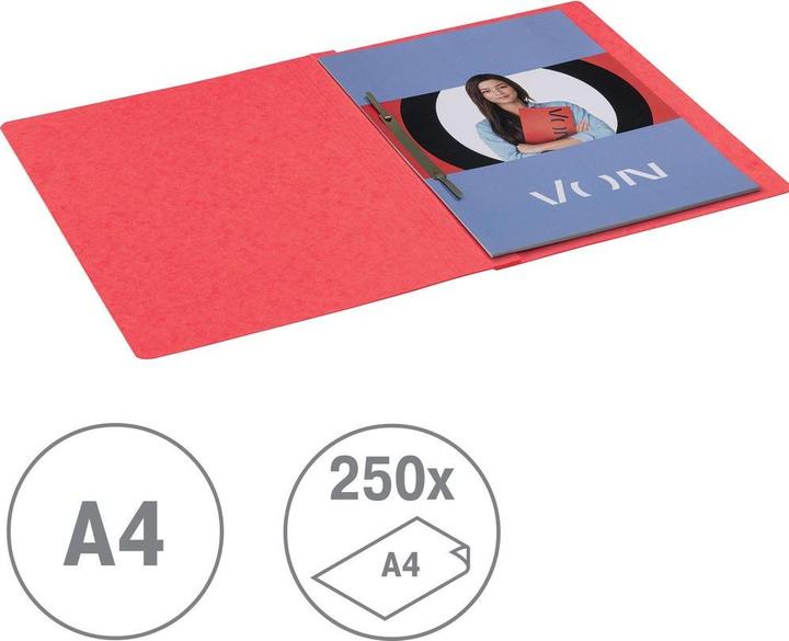Image du produit von Dossier rapide avec mécanisme de reliure, A4, rouge, 10 pièces (A4, 10x)
