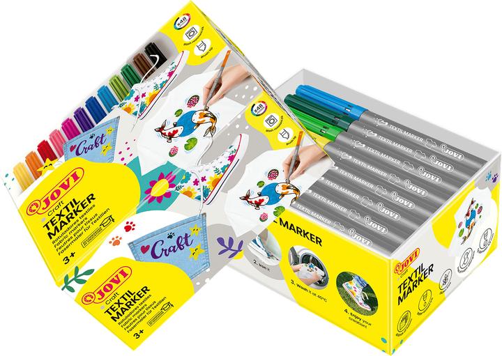 Actual product image Jovi Textile marker Jovidecor textile PU=48 pieces assorted colours (12 colours, 4.80 mm, 48 x)