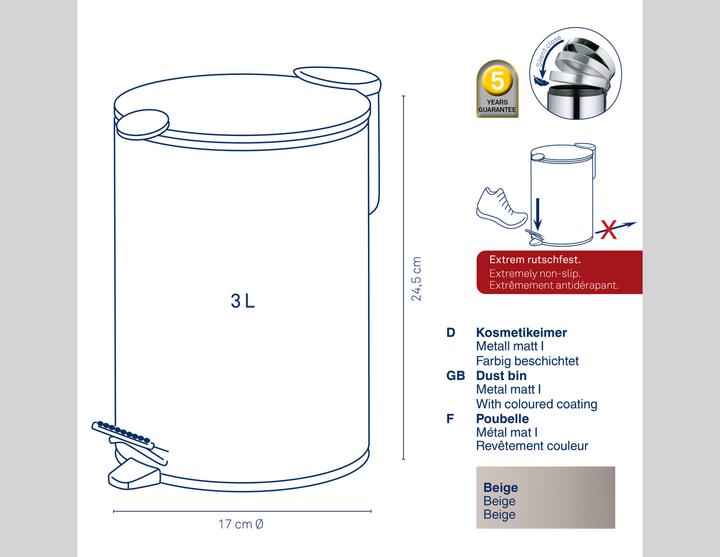 Produktbild Kela Kosmetikeimer Mats beige (3 l)