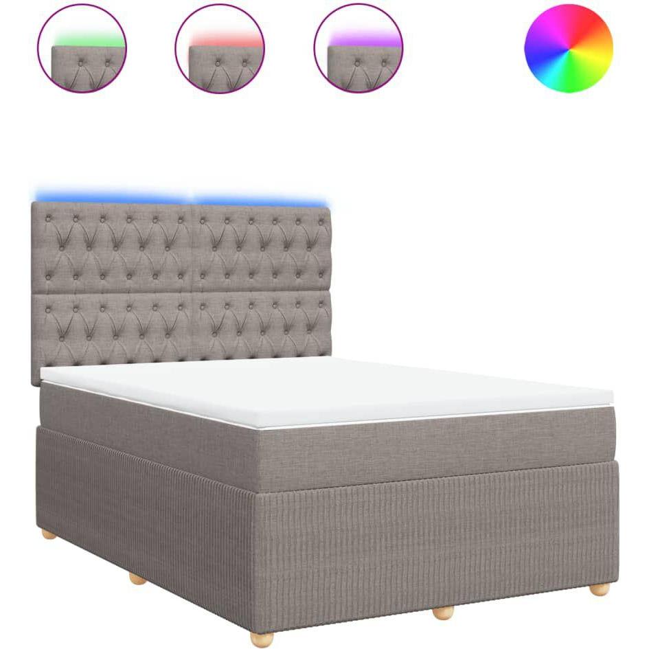 Thumbnail - VidaXL, Bett, Bo x springbett mit Matratze 140 x 200 cm Stoff (140 x 200 cm)