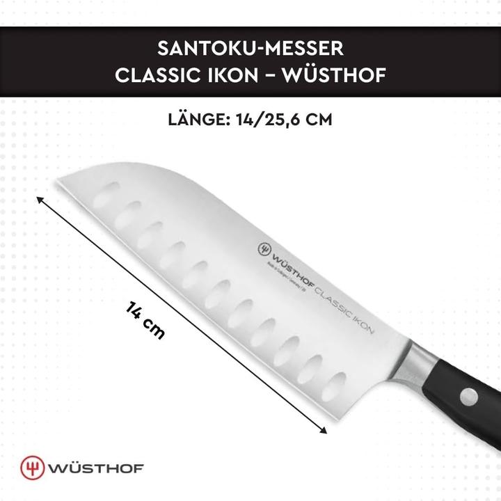 Produktbild Wüsthof Classic Ikon Santoku Kullen (14 cm)