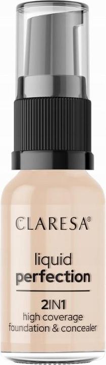 Claresa Liquid Perfection 2In1 Concealer & Foundation With Matte Finish In Liquid 102 Warm Medium (102 Warm Medium)