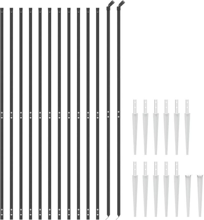 Actual product image vidaXL Maschendrahtzaun mit Bodenhülsen Anthrazit 1,4x25 m