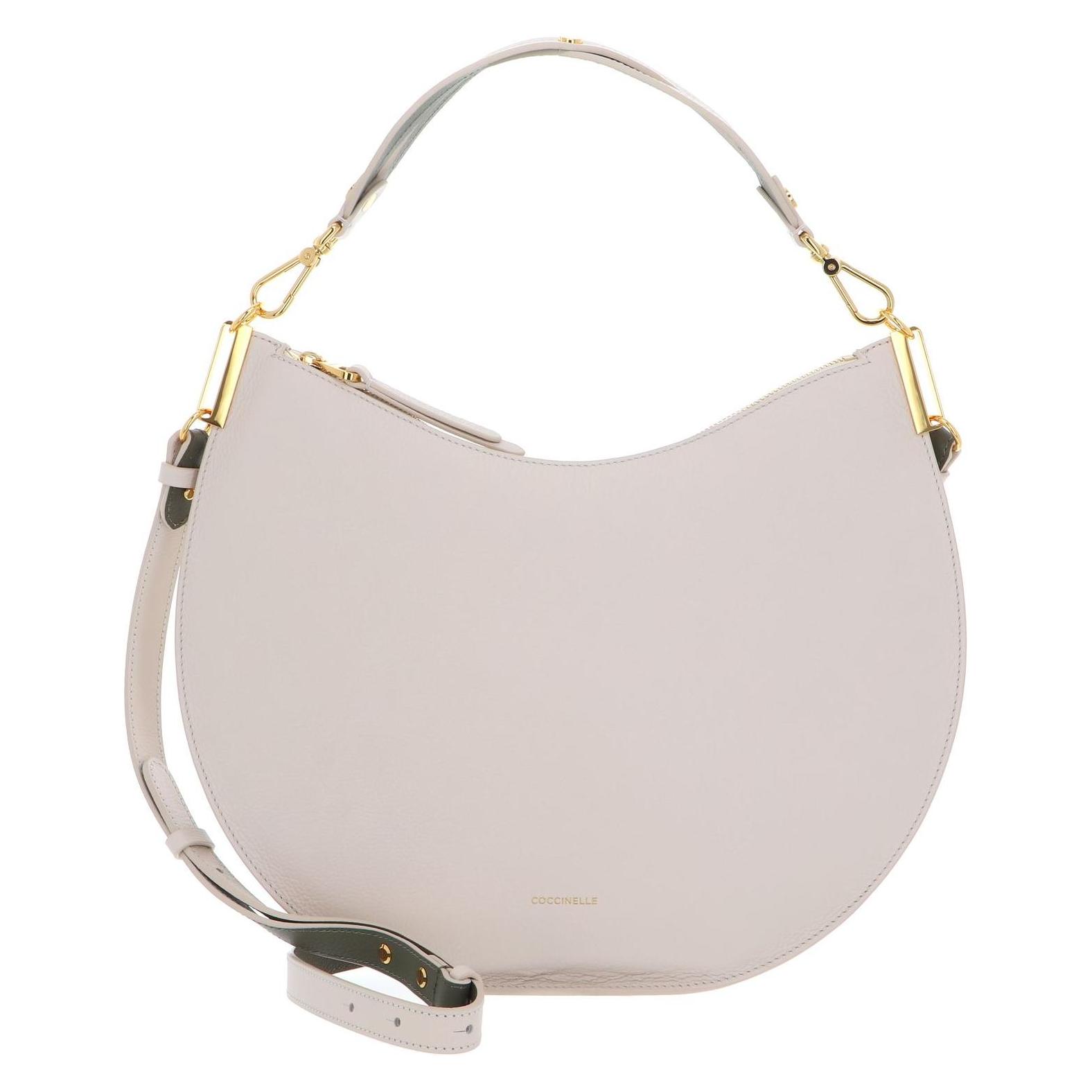 Coccinelle, Damen, Handtasche, Sunup Handbag Double Grainy Leather, Grün, Beige
