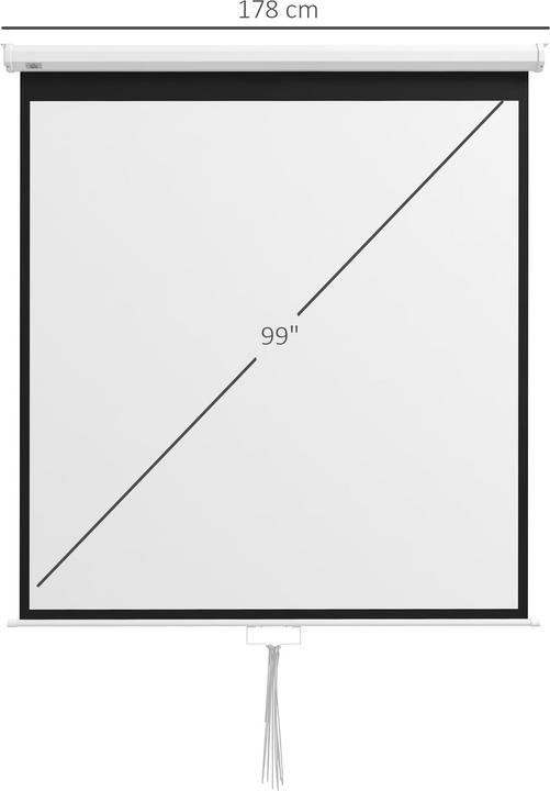 Produktbild Homcom Beamer Leinwand Kunststoff, Metall Weiss (99", 1:1)