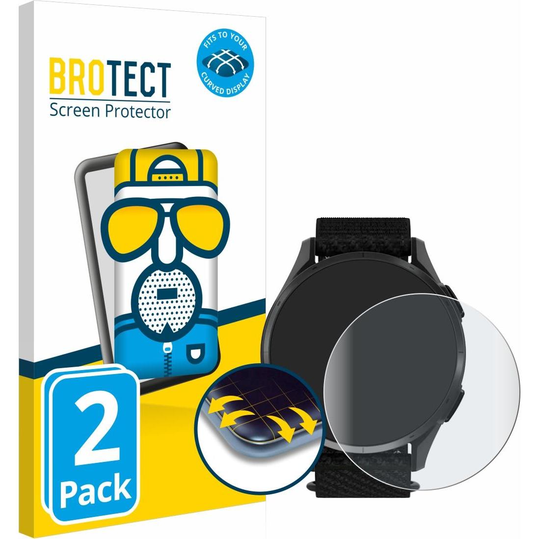 BROTECT Fullscreen Schutzfolie Displayschutz Folie Matt Entspiegelungsfolie, Smartwatch Schutzfolie, Grau