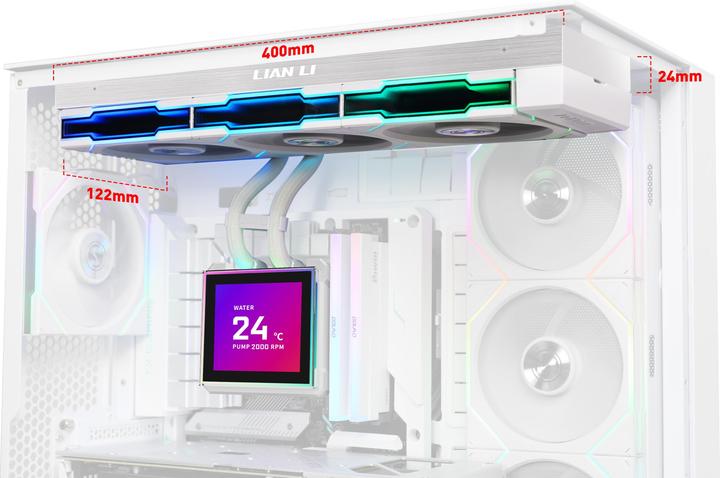 Image du produit Lian-Li HydroShift II LCD-S 360TL AiO-Wasserkühlung, RGB, LCD-Display - 360mm, weiss