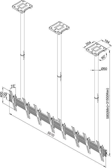 Actual product image Multibrackets M Ceiling Mount Pro MBC4X1U