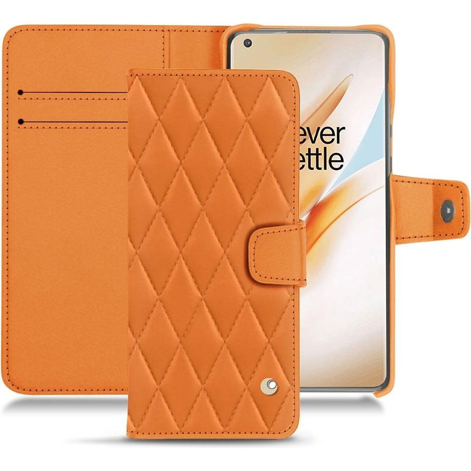 Noreve Lederschutzhülle Wallet (OnePlus 8 Pro), Smartphone Hülle, Orange