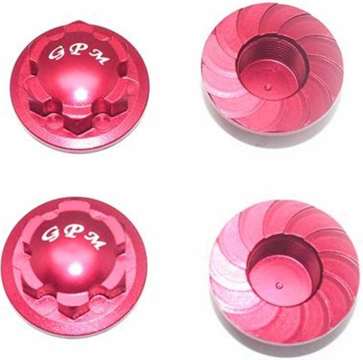Actual product image GPM aluminium wheel hub cover red arrma kraton, talion, typhon, senton, outcast, notor. 6s