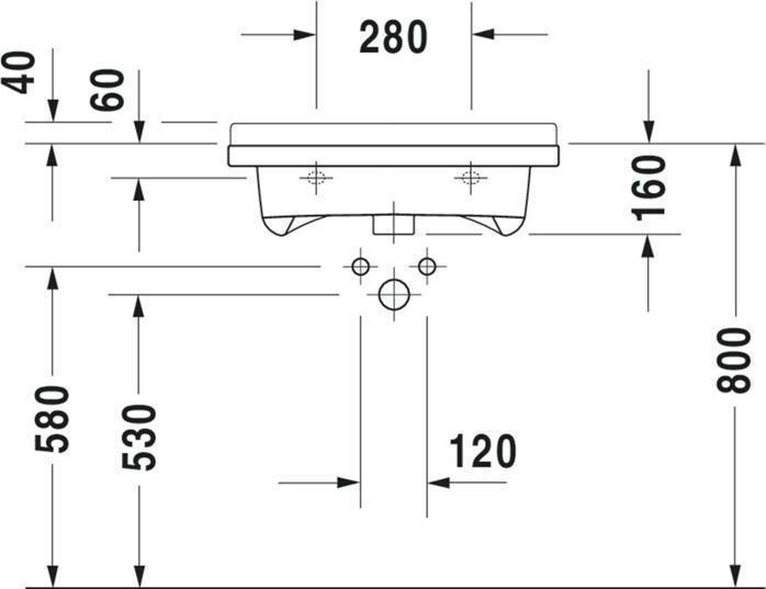 Image du produit Duravit Plan de toilette STARCK 3 VITAL avec lavabo HLB 600x545mm 1 trou de robinetterie blanc (545 mm, 600 mm)