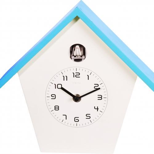 Productafbeelding Nextime klok 3108bl Birdy, 24,5x25,5x9,8 cm, Wand, Blauw/Wit