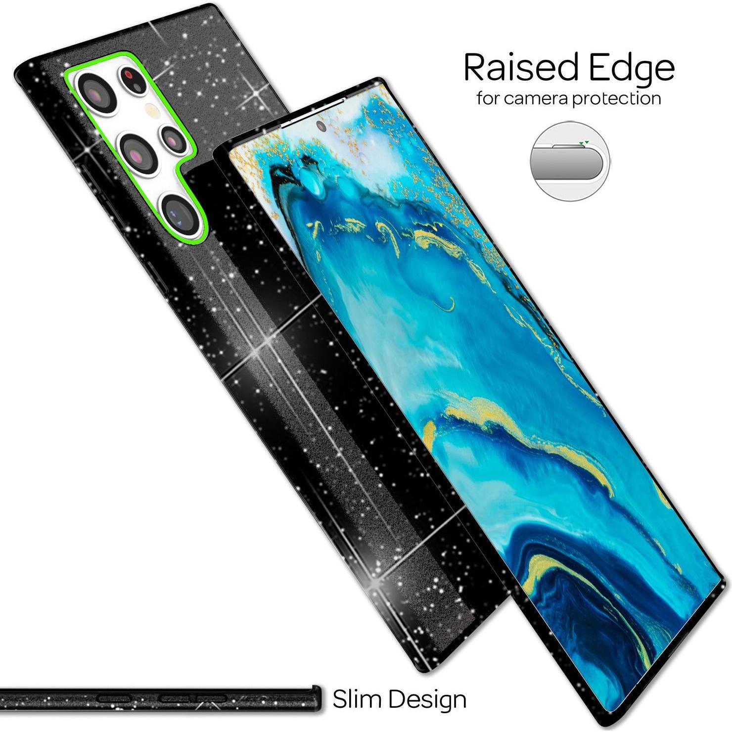 Thumbnail - Nalia Glitzer Handyhülle (Samsung Galaxy S22 Ultra), Smartphone Hülle, Schwarz
