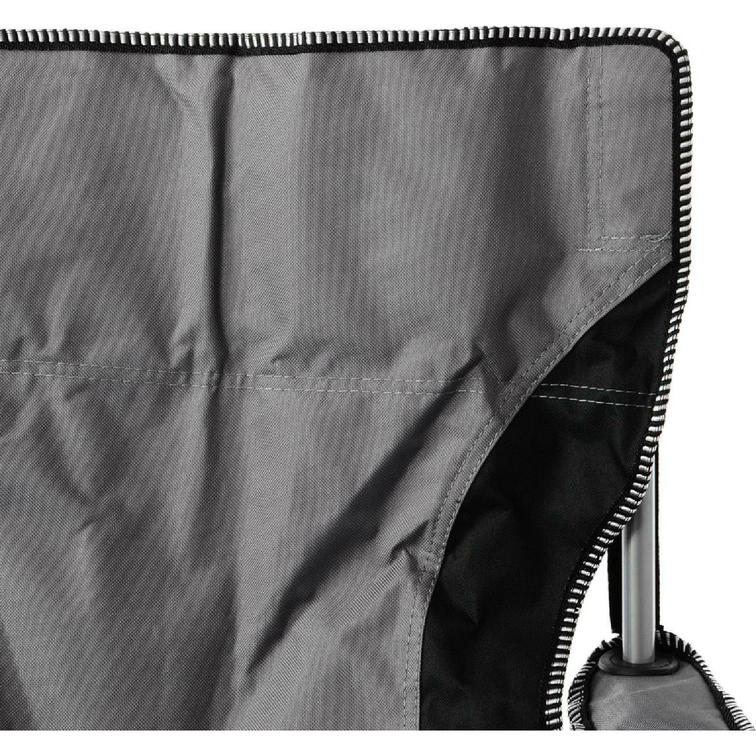 Thumbnail - VCM, Gartenstühle, Campingstuhl Faltstuhl grau schwarz mit Armlehne Getränkehalter Angelstuhl