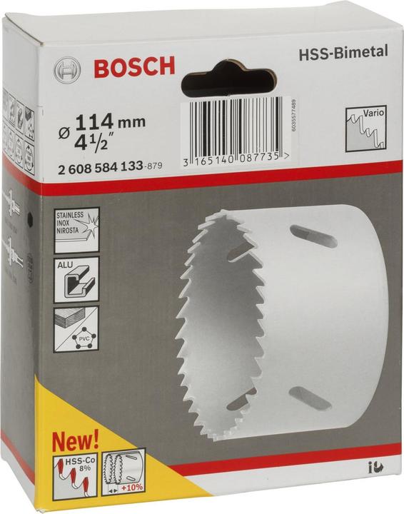 Produktbild Bosch Professional Zubehör Lochsäge HSS-Bimetall für Standardadapter, 114 mm, 4 1/2-Zoll (114 mm)