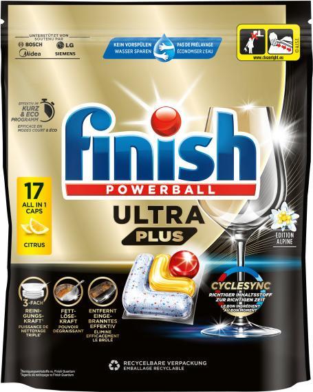 Immagine prodotto Finish Ultra Plus Citrus Spülmaschinen Caps, 17 Caps (Compresse, 17 Cicli di lavaggio)