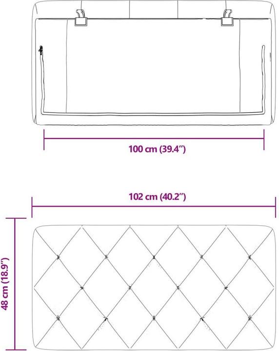 Image du produit vidaXL Kopfteil-Kissen (102 x 6 x 48 cm)