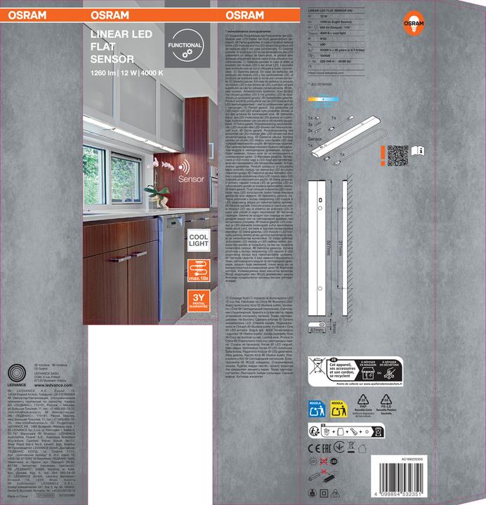 Image du produit Osram LinearLED Flat® Sensor 12W 4000K (840 lm)