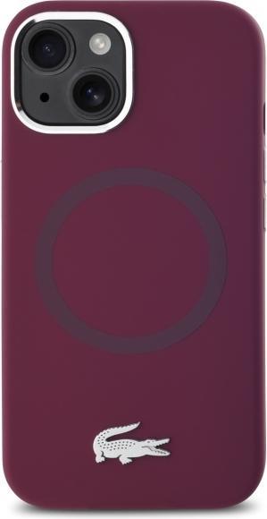 Image du produit Lacoste LCHMP15SSMAR iPhone 15 6.1" bordeaux hardcase Silicone Croco Logo MagSafe (Apple iPhone 15)
