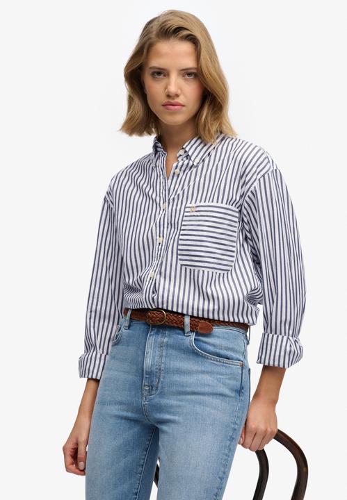 Immagine prodotto Superdry Poplin Langarmhemd mit lockerer Passform (L, M)